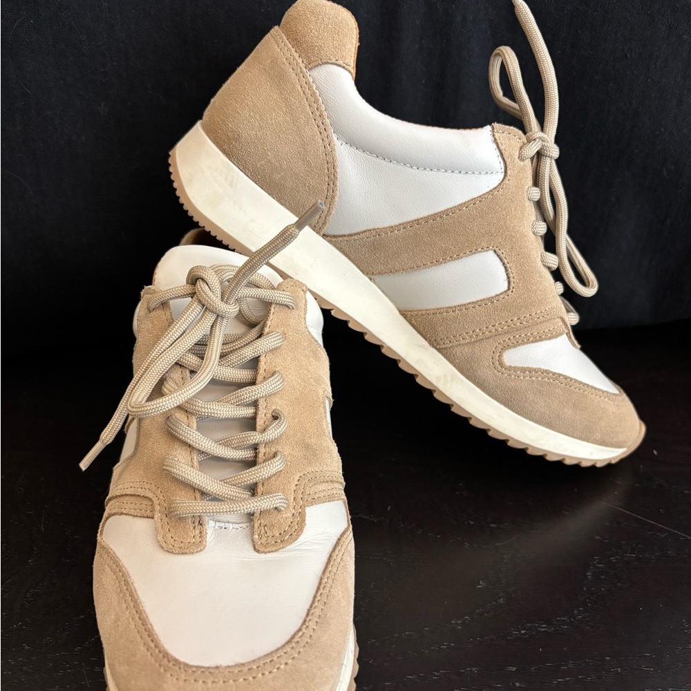 Able Tan and White Footwear
